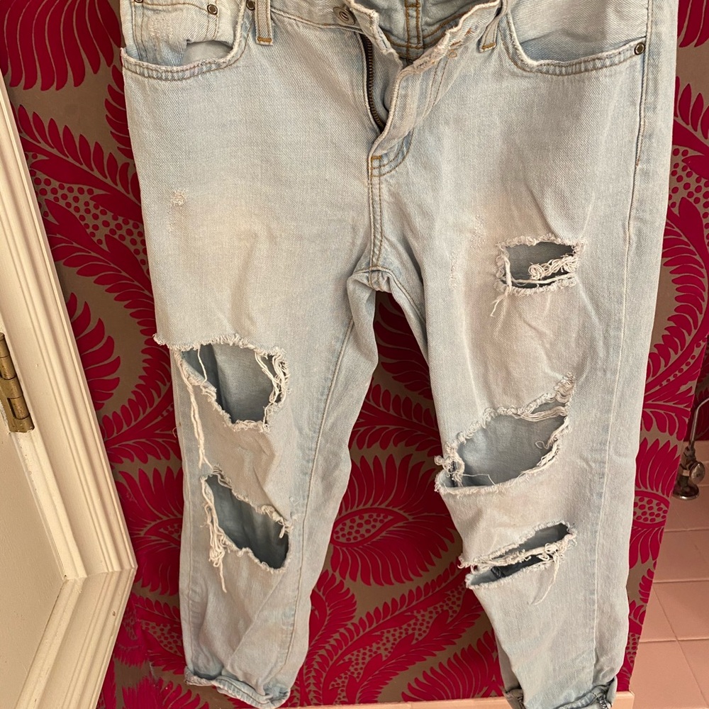 Just Black Cut Out Boyfriend Jeans